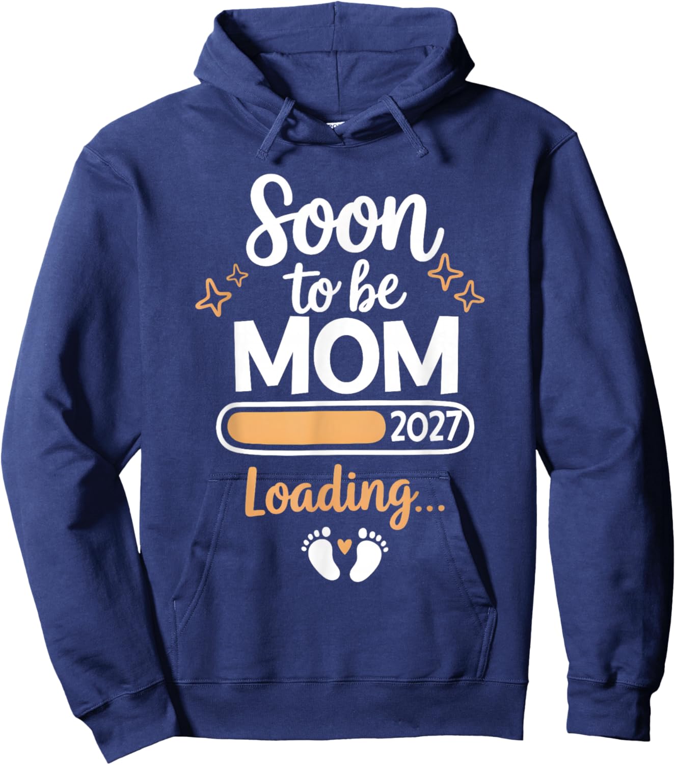 Soon to be Mom Loading 2027 Promoted to Mom 2027 Family Hoodie - Hoodie | Navy