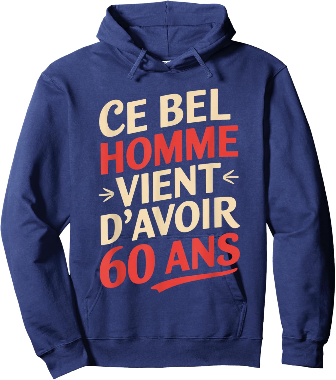60th Birthday Man Funny Gift Funny , Black, S Hoodie - Hoodie | Navy