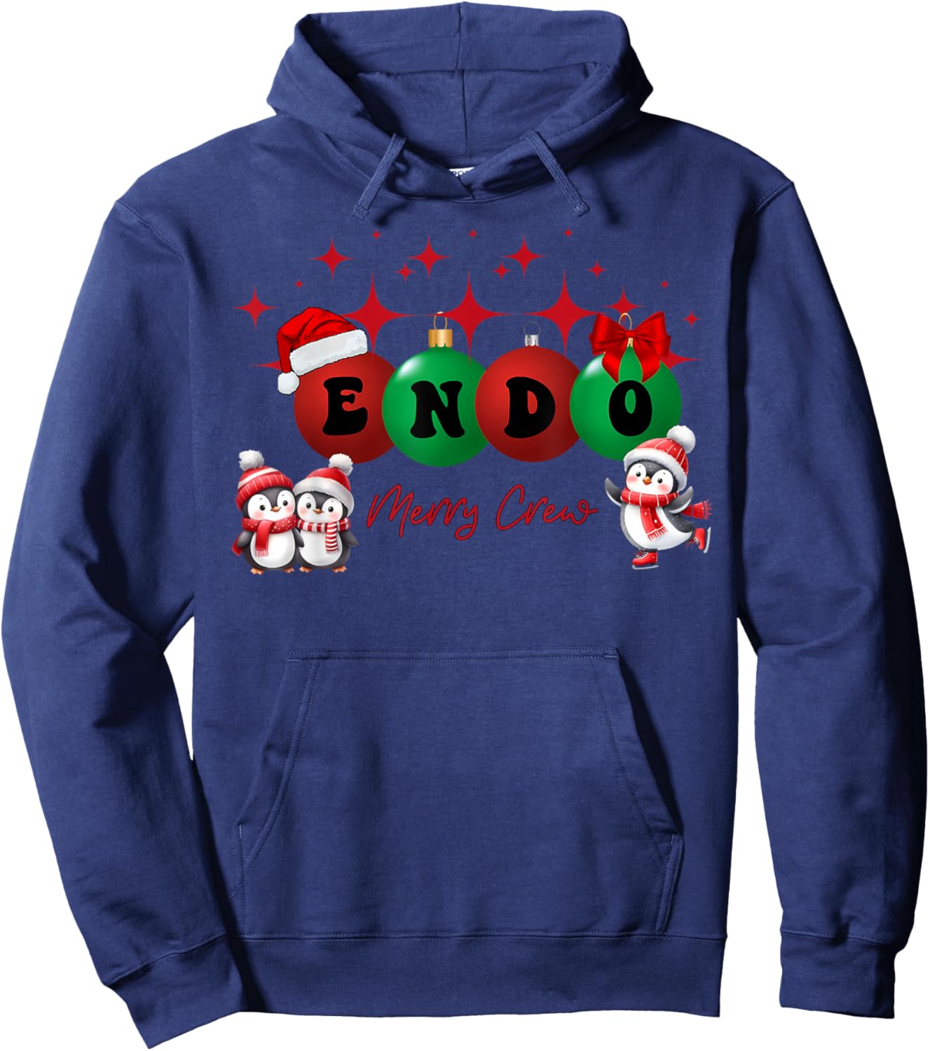 Christmas Endo Crew Endoscopy Nurse GI Colonoscopy Penguin Hoodie - Hoodie | Navy