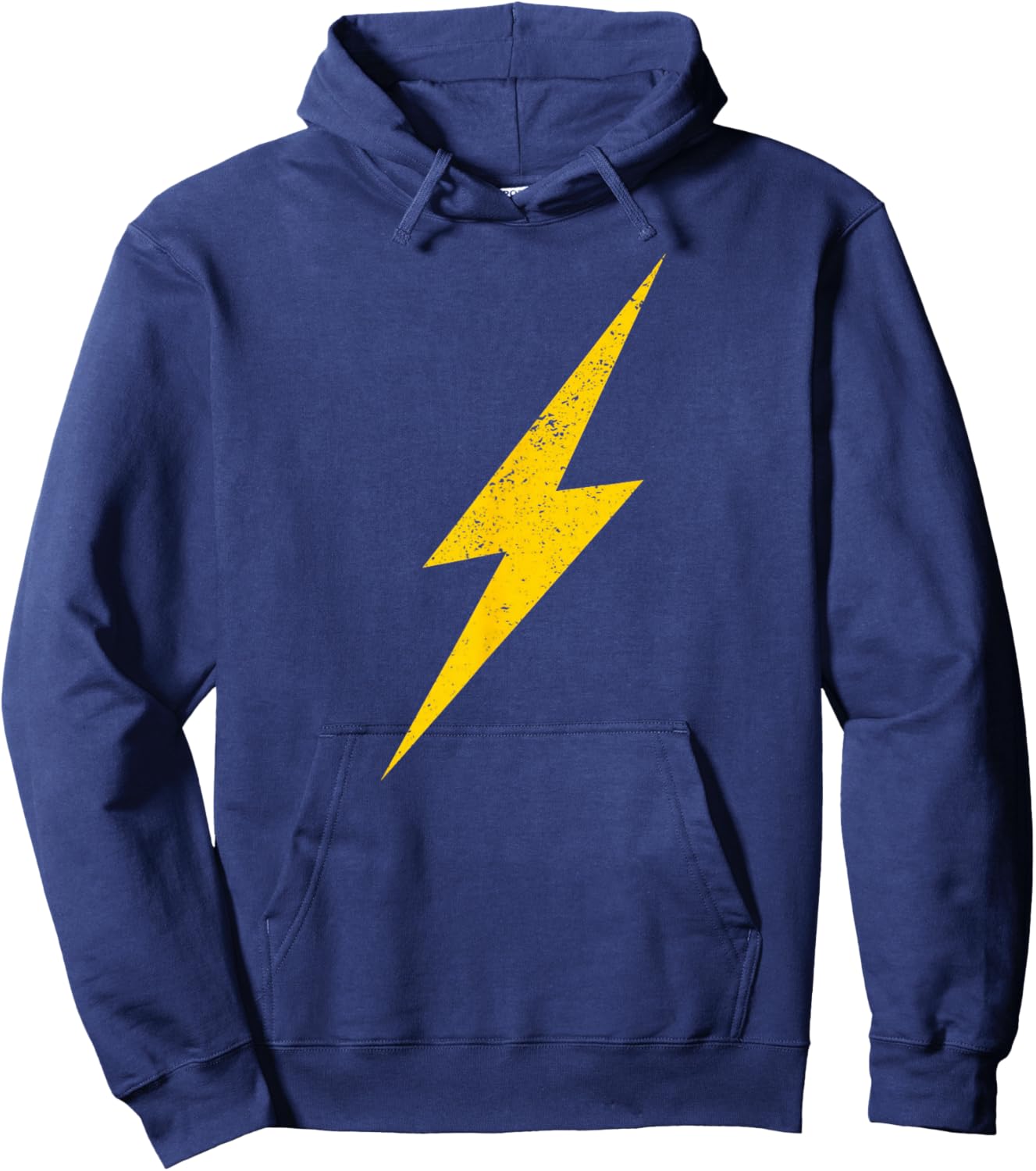 Yellow Lightning Bolt Electrical Storm Graphic Icon Hoodie - Hoodie | Navy