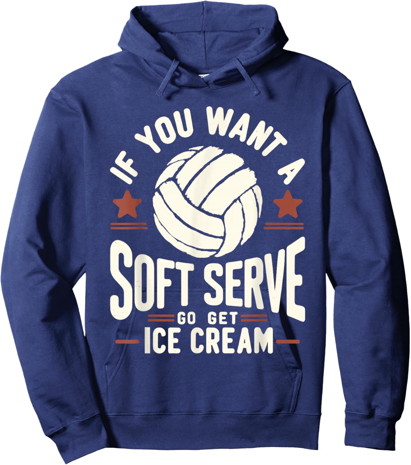 Funny Volleyball , Soft Serve Volleyball Player Hoodie - Hoodie | Navy