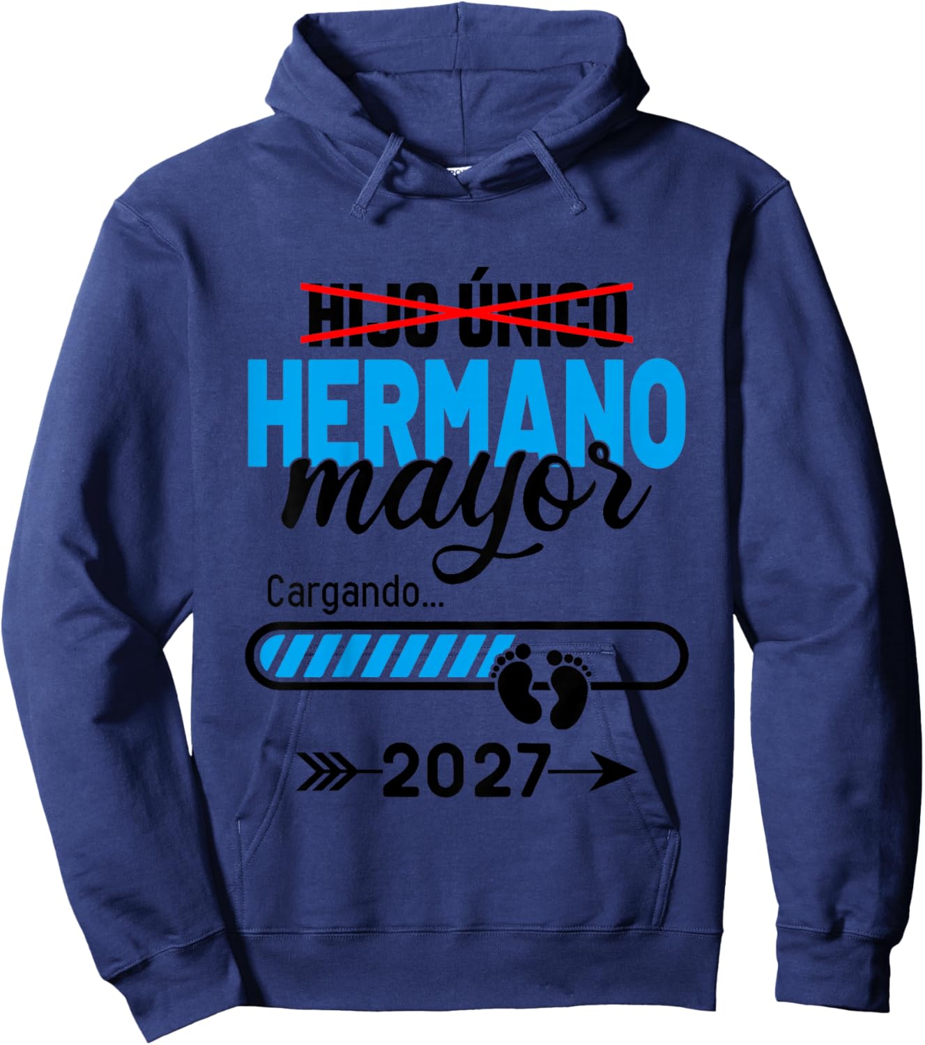 Kids Hijo Unico Hermano Mayor 2027, Big Brother Spanish Hoodie - Hoodie | Navy