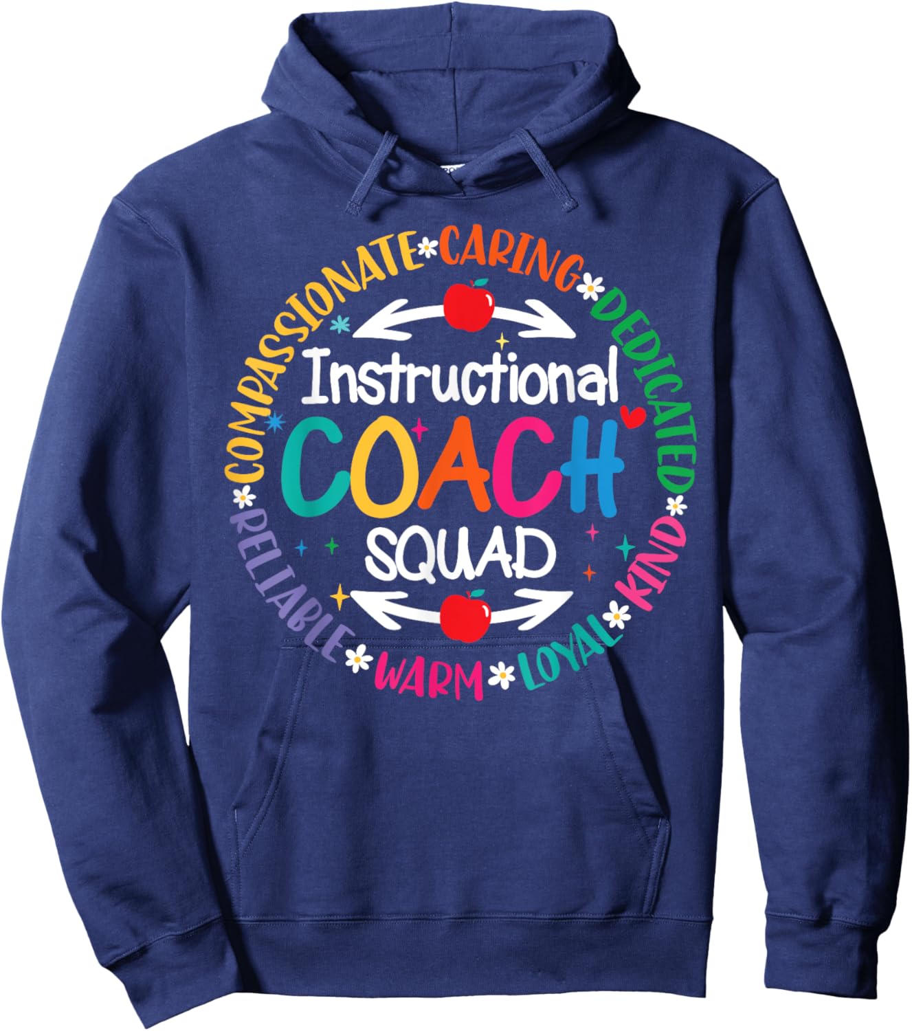 Instructional Coach Squad Teacher Assistant Support Team Hoodie - Hoodie | Navy