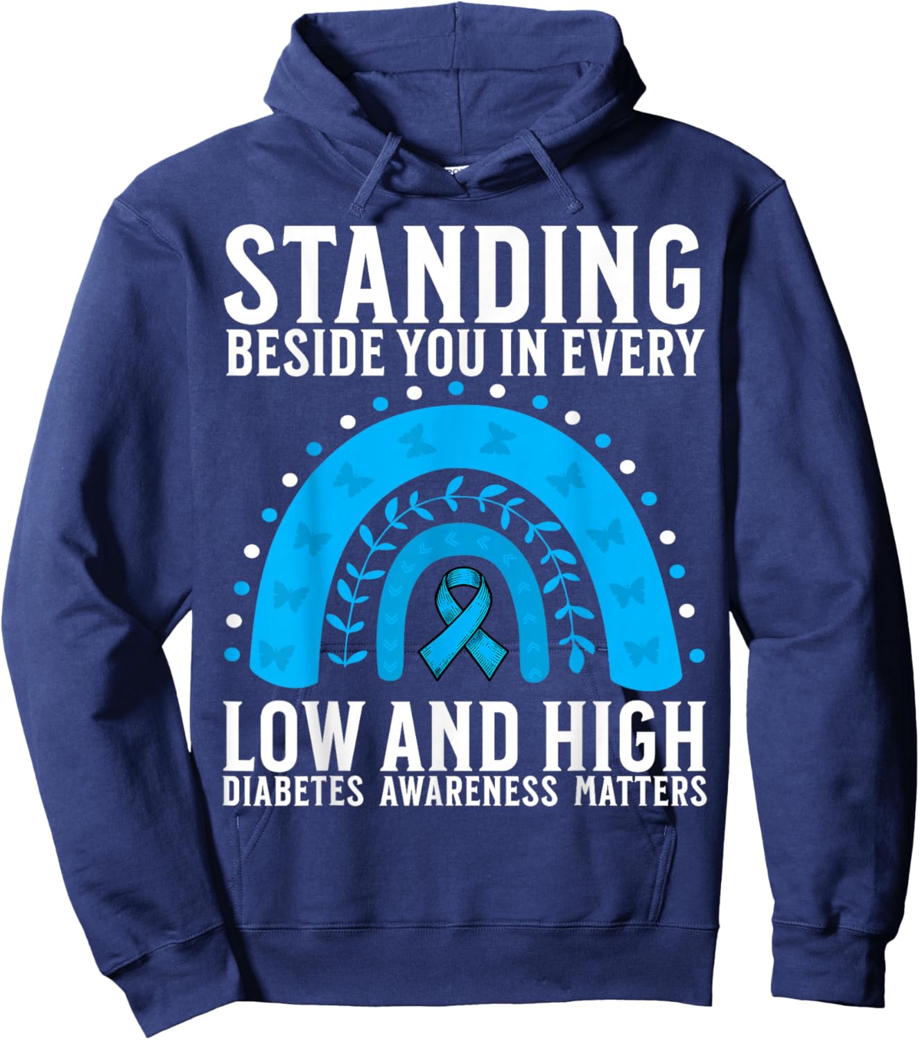 Support Diabetes Awareness Month Gifts for Diabetes Women Hoodie - Hoodie | Navy