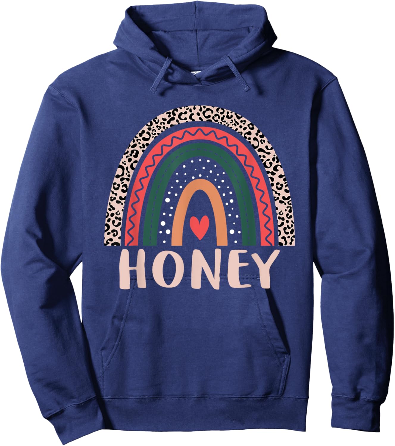 Honey Rainbow Grandma Grandmother Women Mothers Day Honey Hoodie - Hoodie | Navy