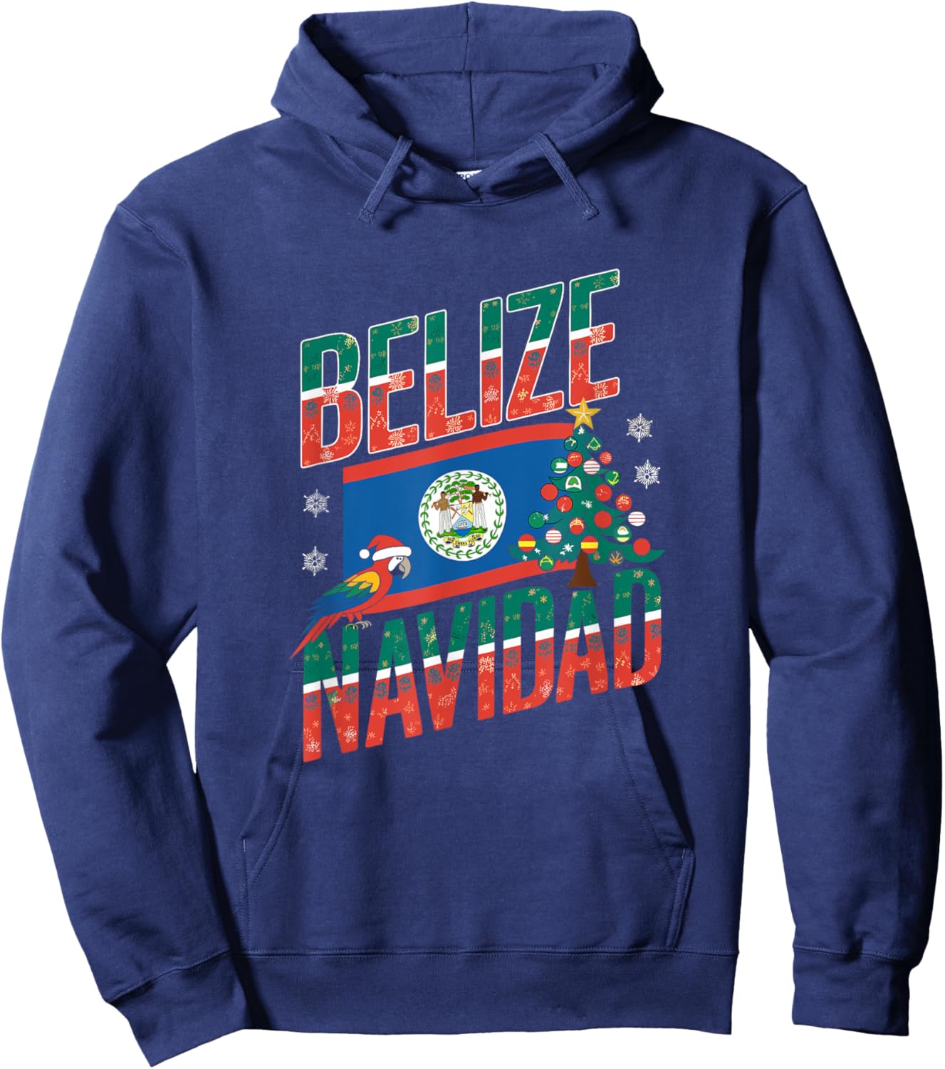 Belize Navidad Funny Christmas Pun Saying Holiday Vacation Hoodie - Hoodie | Navy