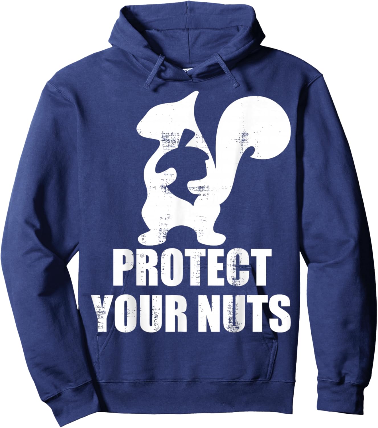 Vintage Retro Squirrel Protect Your Nuts Funny Hilarious Hoodie - Hoodie | Navy