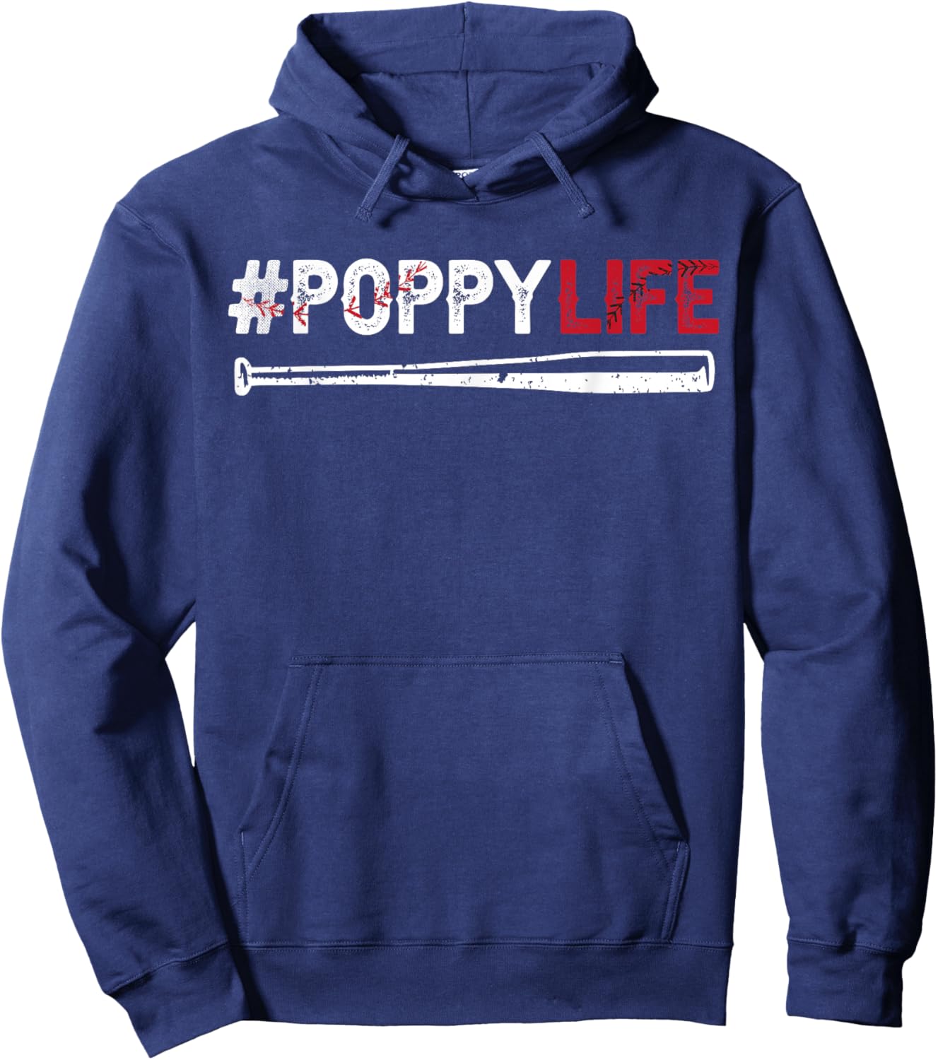 Poppy Life Baseball Poppy Grandpa Poppy of A Baseball Player Hoodie - Hoodie | Navy