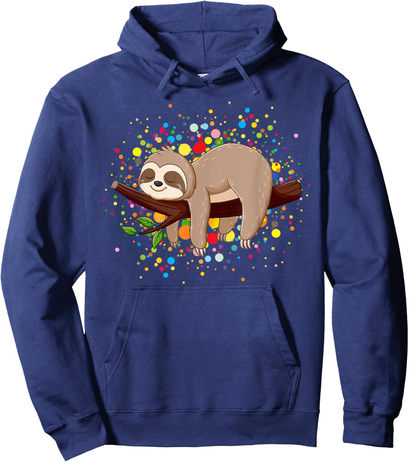Funny Sloth Lovers Polka Dots Happy Dot Day Girls Boys Kids Hoodie - Hoodie | Navy