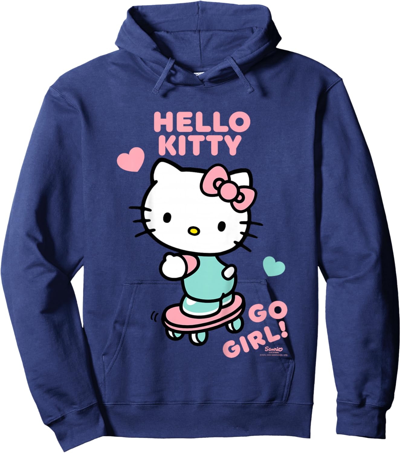 Hello Kitty Cooles Power-Skateboard Pro Fun Classic für Mädchen Hoodie - Hoodie | Navy