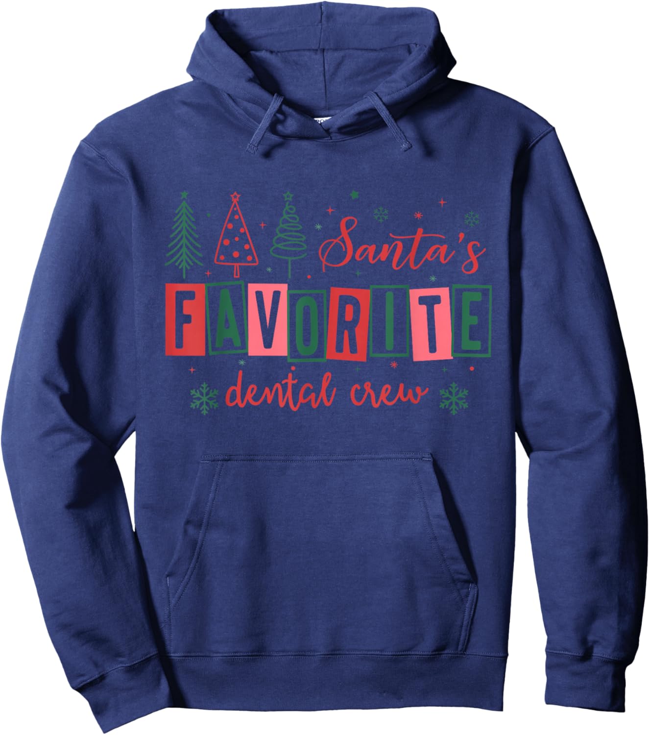 Santa's Favorite Dental Crew Teeth Christmas Xmas Pajamas Hoodie - Hoodie | Navy