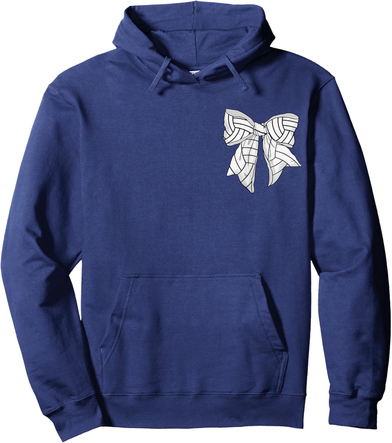 Volleyball Bow Game Day Coquette Women Front and Back Print Hoodie - Hoodie | Navy