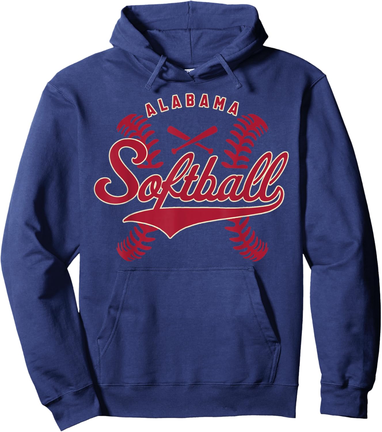 Alabama Softball Vintage Kids Team Retro Softball Fan Hoodie - Hoodie | Navy
