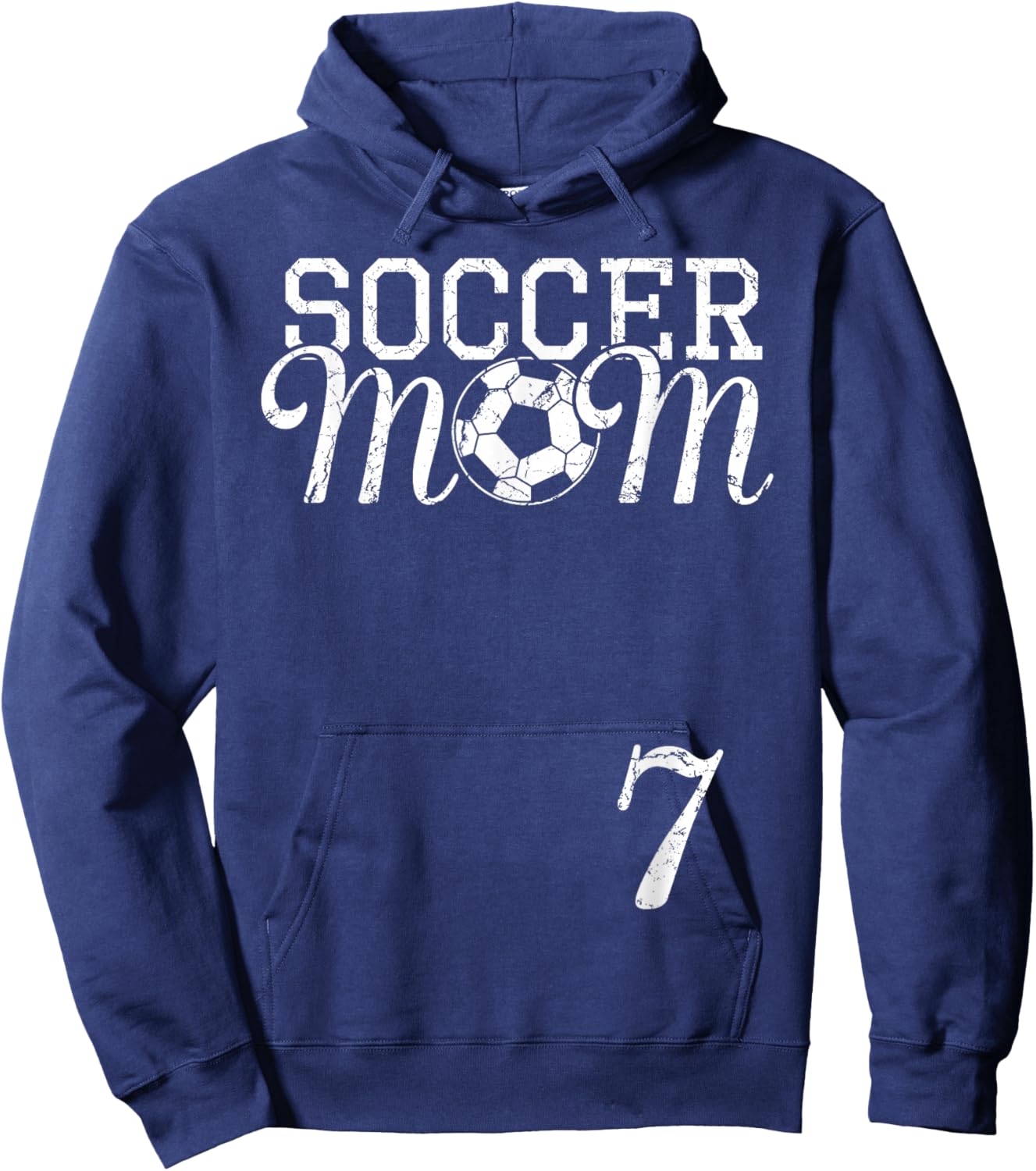 Soccer Mom Jersey Number 7 Favorite Player #7 Team Hoodie - Hoodie | Navy