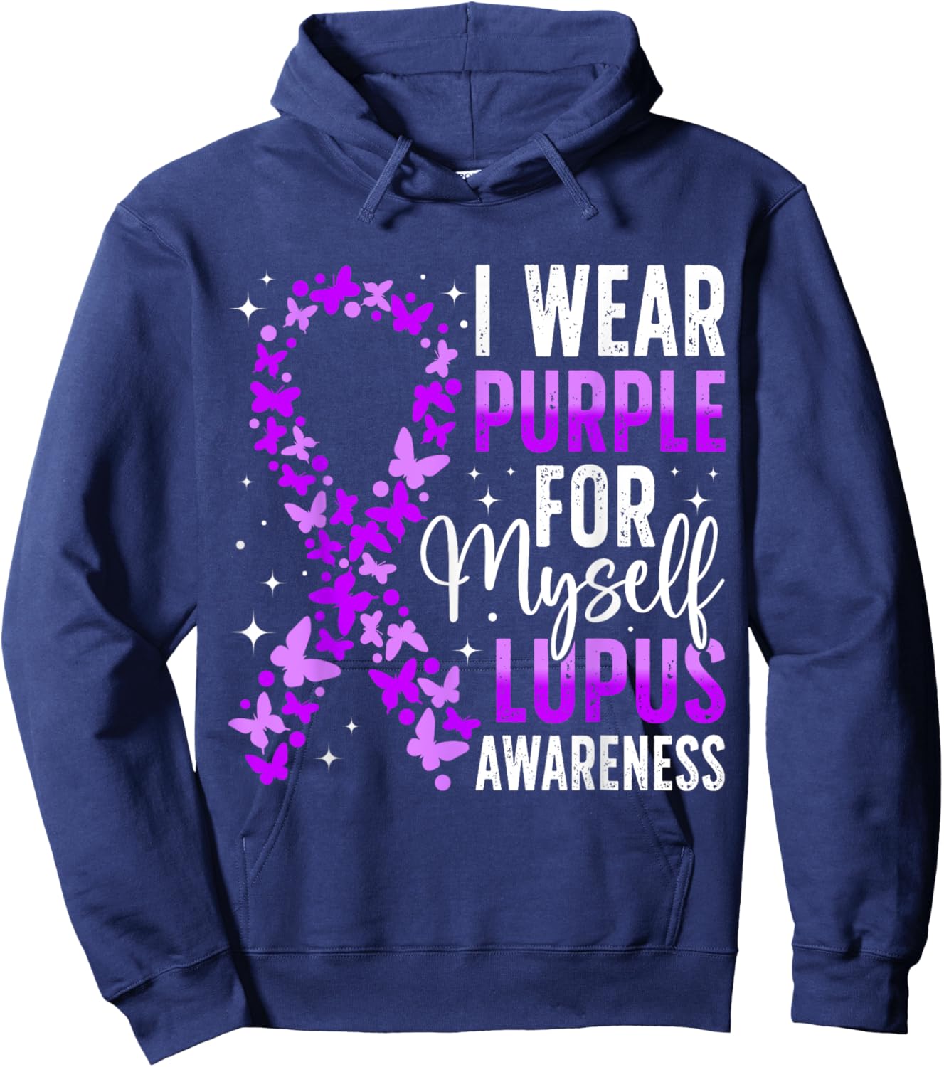 I Wear Purple For Myself Lupus Awareness Hoodie - Hoodie | Navy