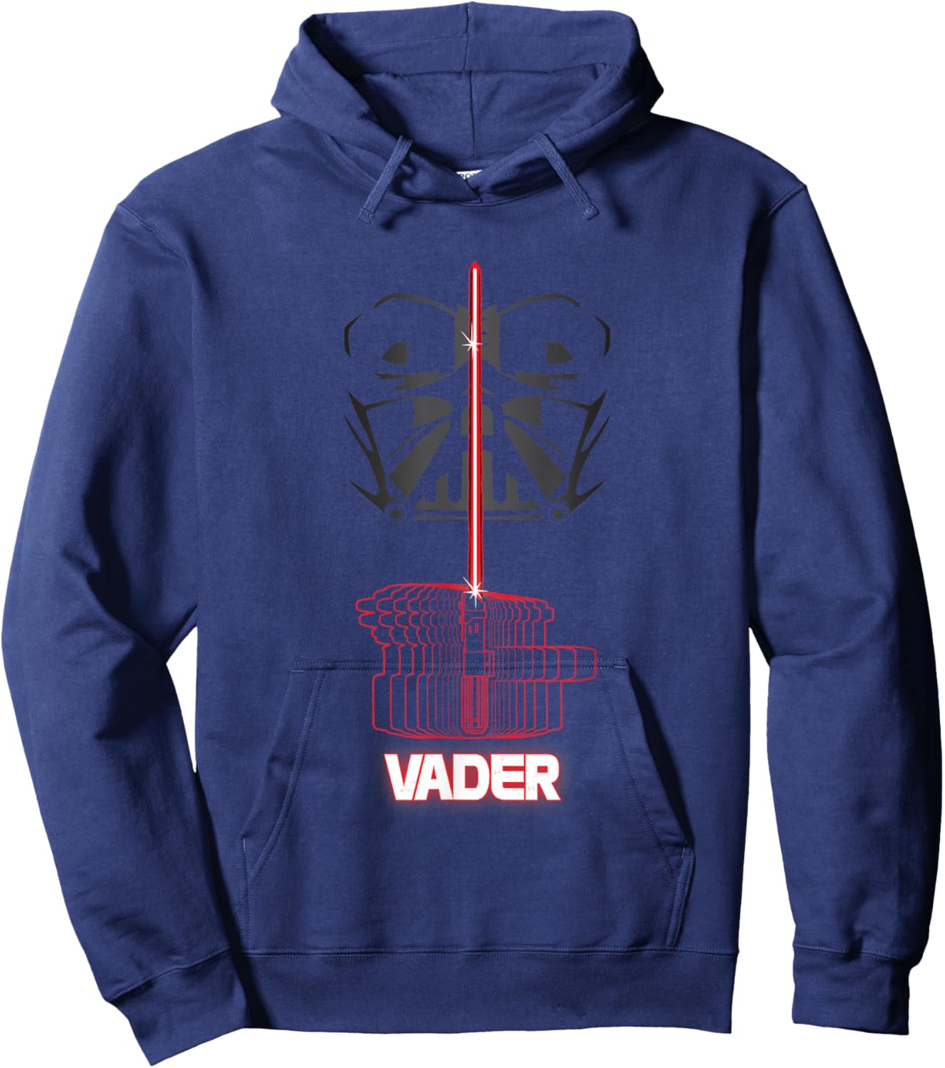Star Wars Iconic Darth Vader Light Saber Big Chest Portrait Hoodie - Hoodie | Navy
