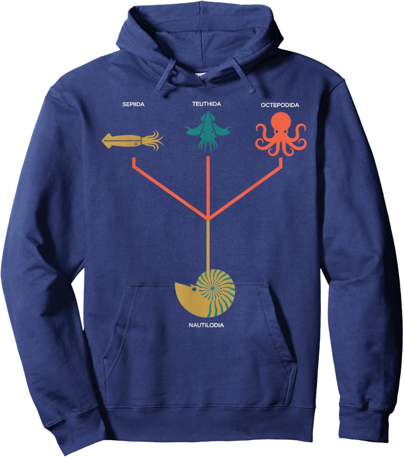 Cephalopod Phylogeny Chart Marine Biology Hoodie - Hoodie | Navy