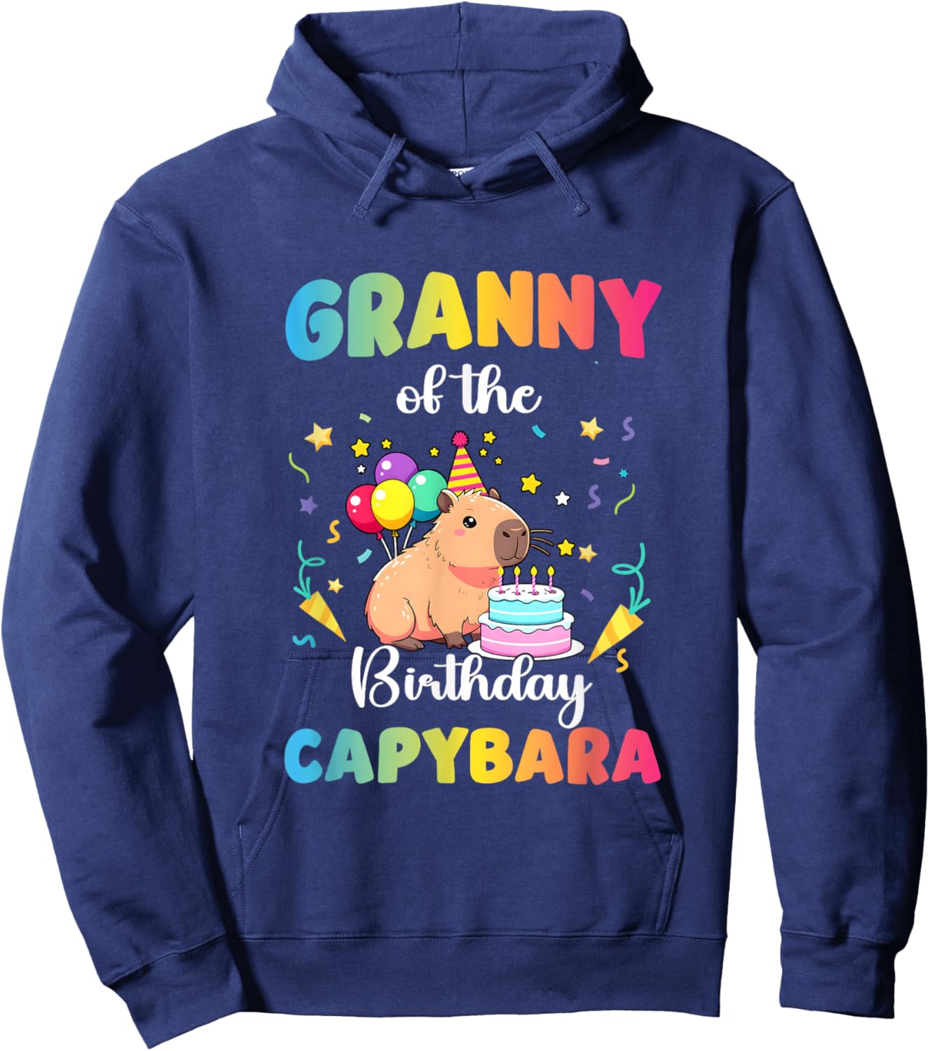 Granny of The Birthday Girl Capybara Bday Party Family Hoodie - Hoodie | Navy