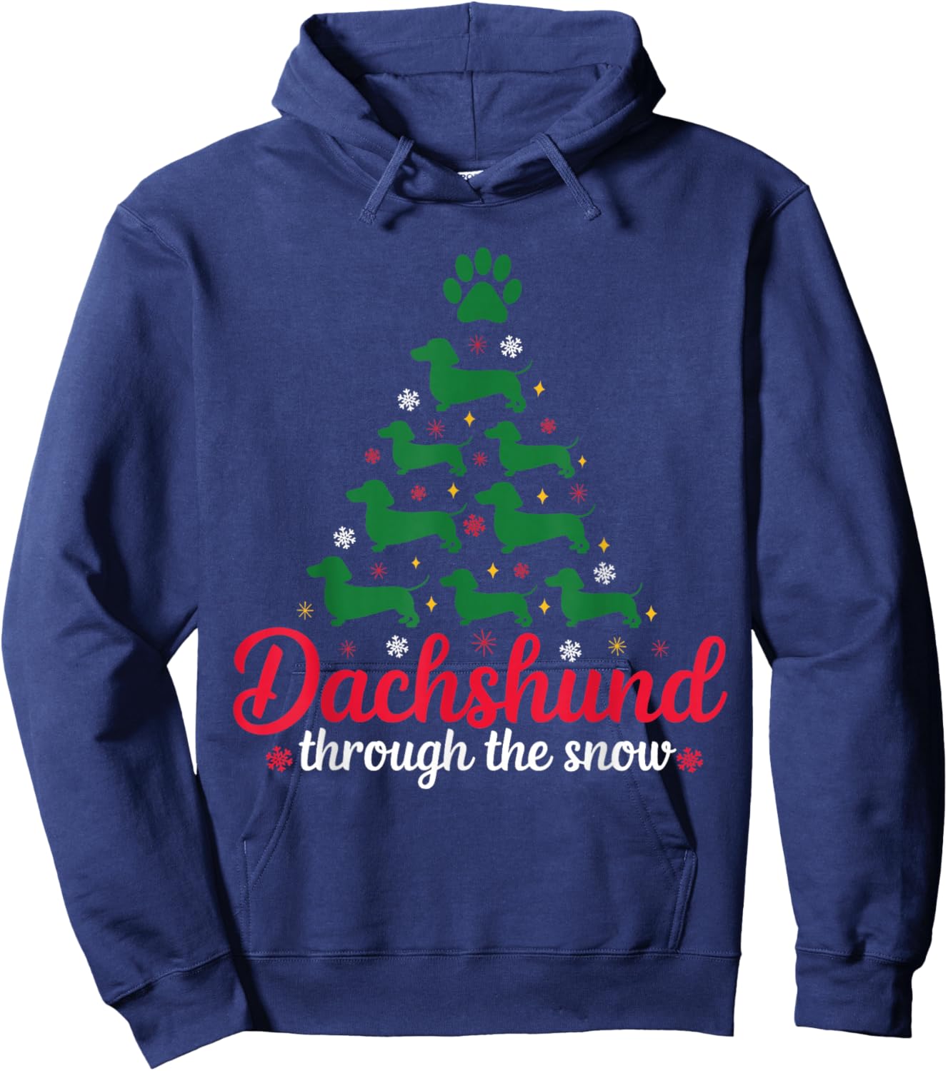 Funny Dachshund Christmas Dog tree Dachshund Xmas Hoodie - Hoodie | Navy