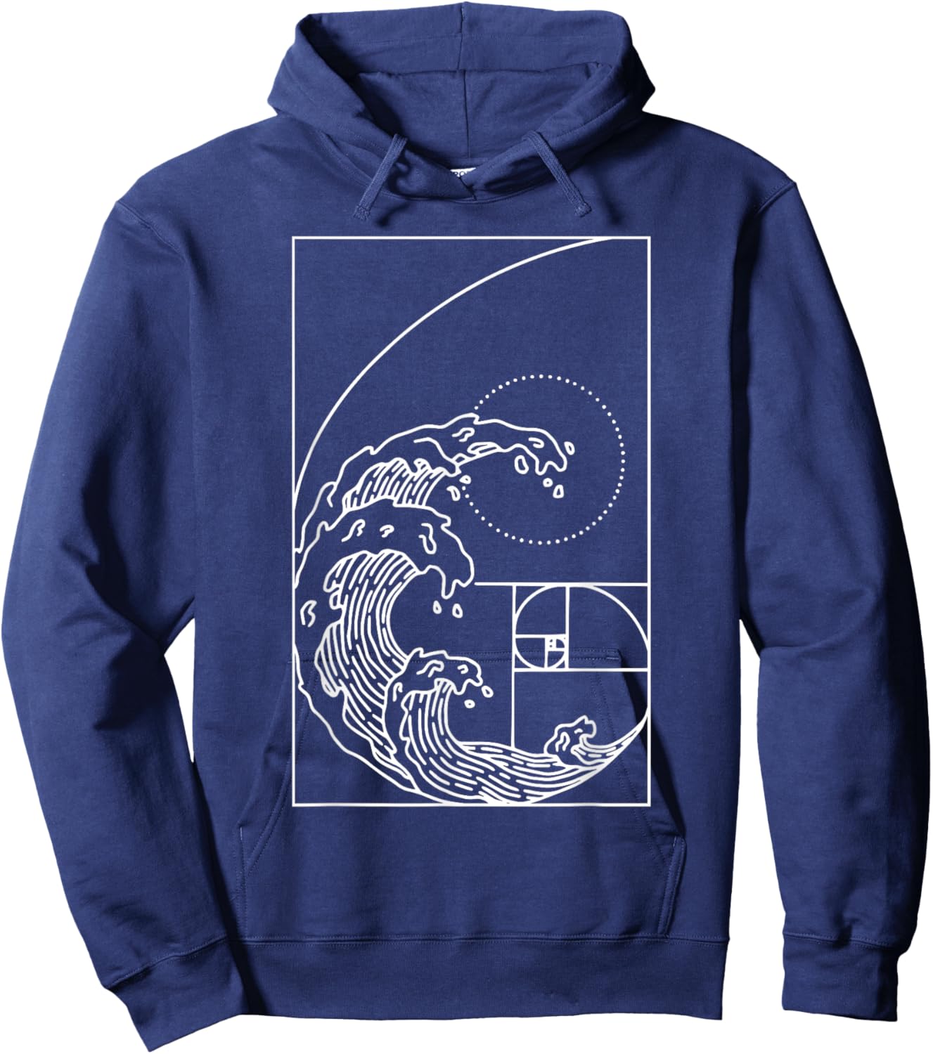 Fibonacci Spiral Sacred Geometry Spiritual Math Japanese Art Hoodie - Hoodie | Navy