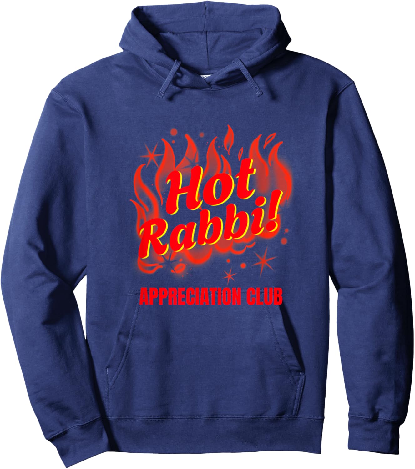 Funny Sexy Temple Hot Rabbi Appreciation Club Flames Jewish Hoodie - Hoodie | Navy