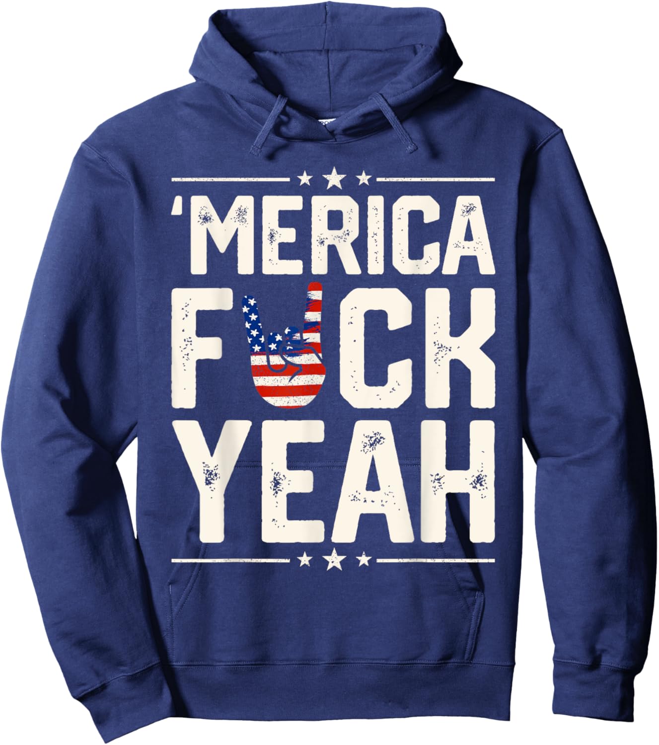 Funny Merica Fuck Yeah 4th Of July Patriotic USA Men Women Hoodie - Hoodie | Navy