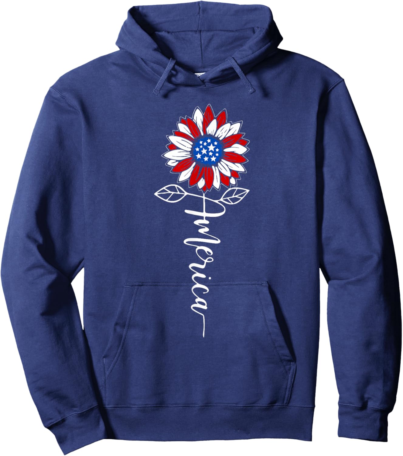 Sunflower 250 Years American Flag 4th of July Patriotic Hoodie - Hoodie | Navy