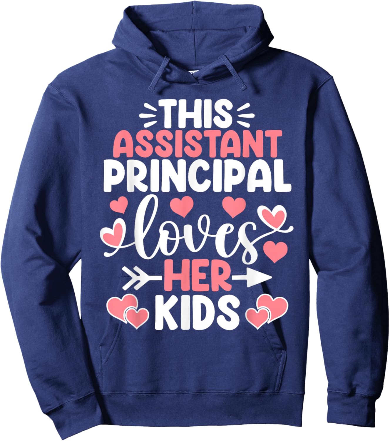 This Assistant Principal Loves Her Kids Valentine's Day Hoodie - Hoodie | Navy