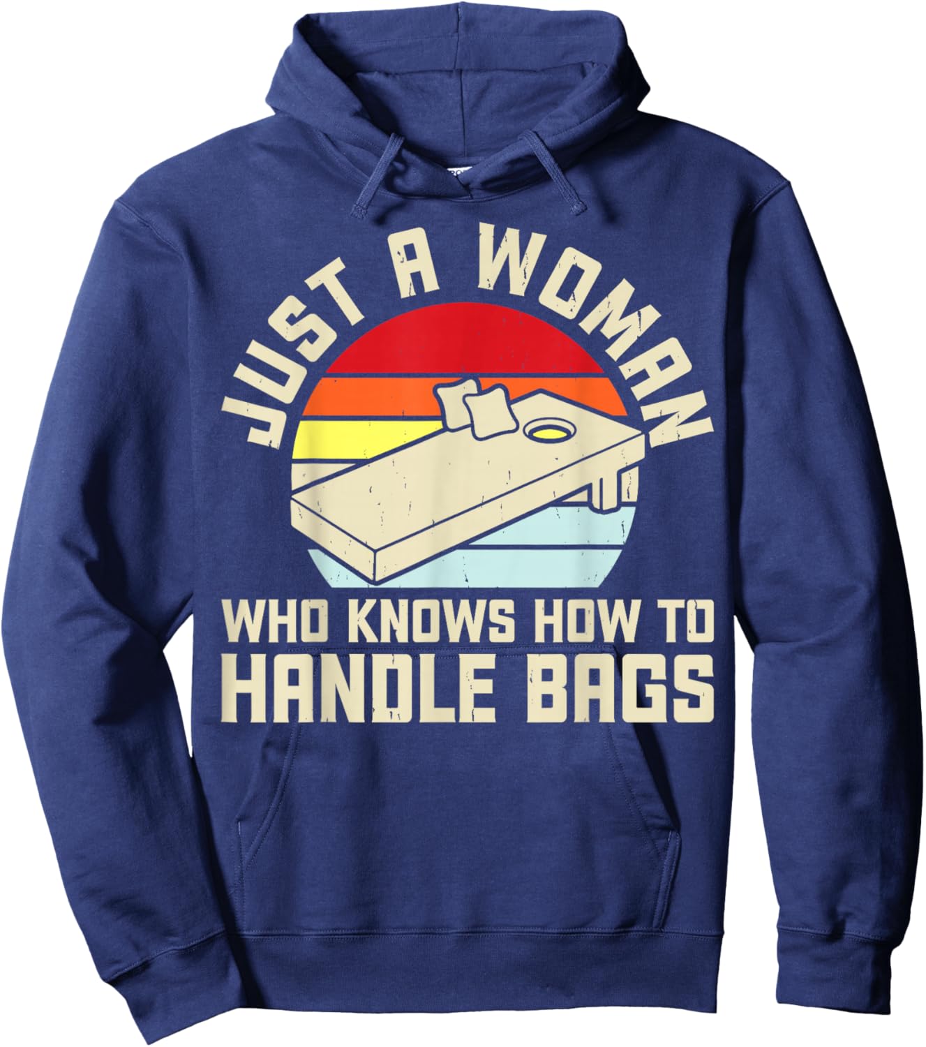 Cornhole Design Corn Hole Players Funny Cornhole Hoodie - Hoodie | Navy