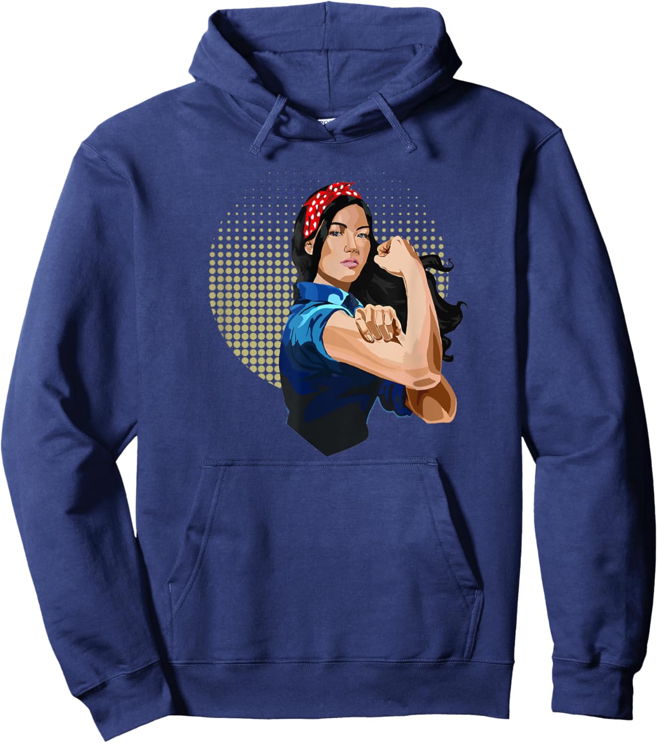 Asian Rosie the Riveter Gifts, Diversity Rosie the Riveter Hoodie - Hoodie | Navy