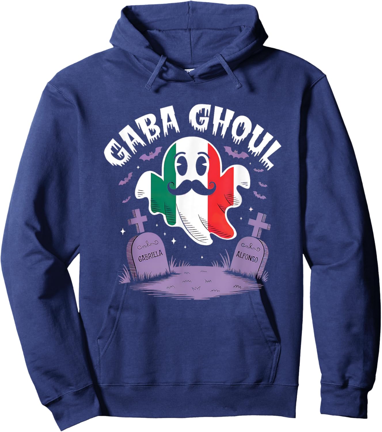 Halloween Graveyard Gaba Ghoul Ghost Funny Italian Gabagool Hoodie - Hoodie | Navy