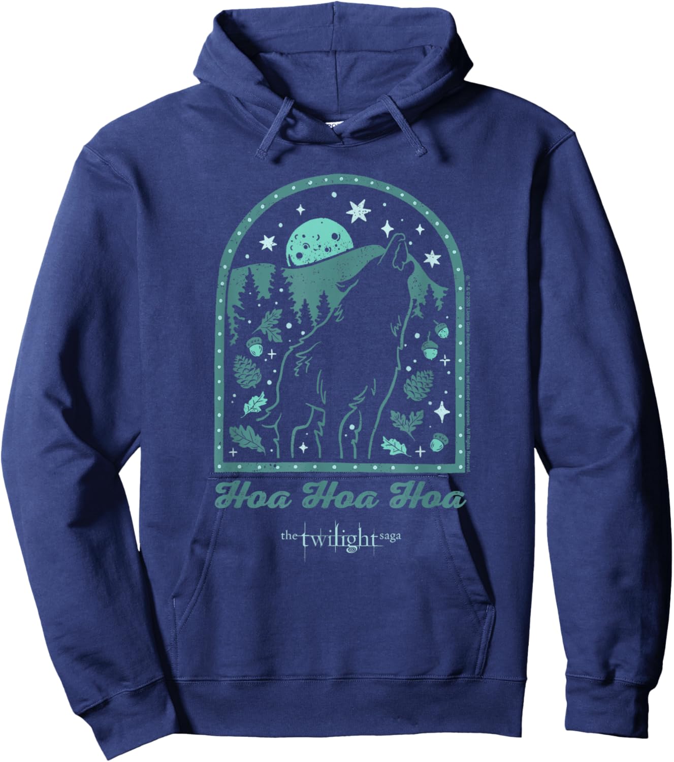 Twilight Howling Wolf Illustration HOA HOA HOA Season Movie Hoodie - Hoodie | Navy