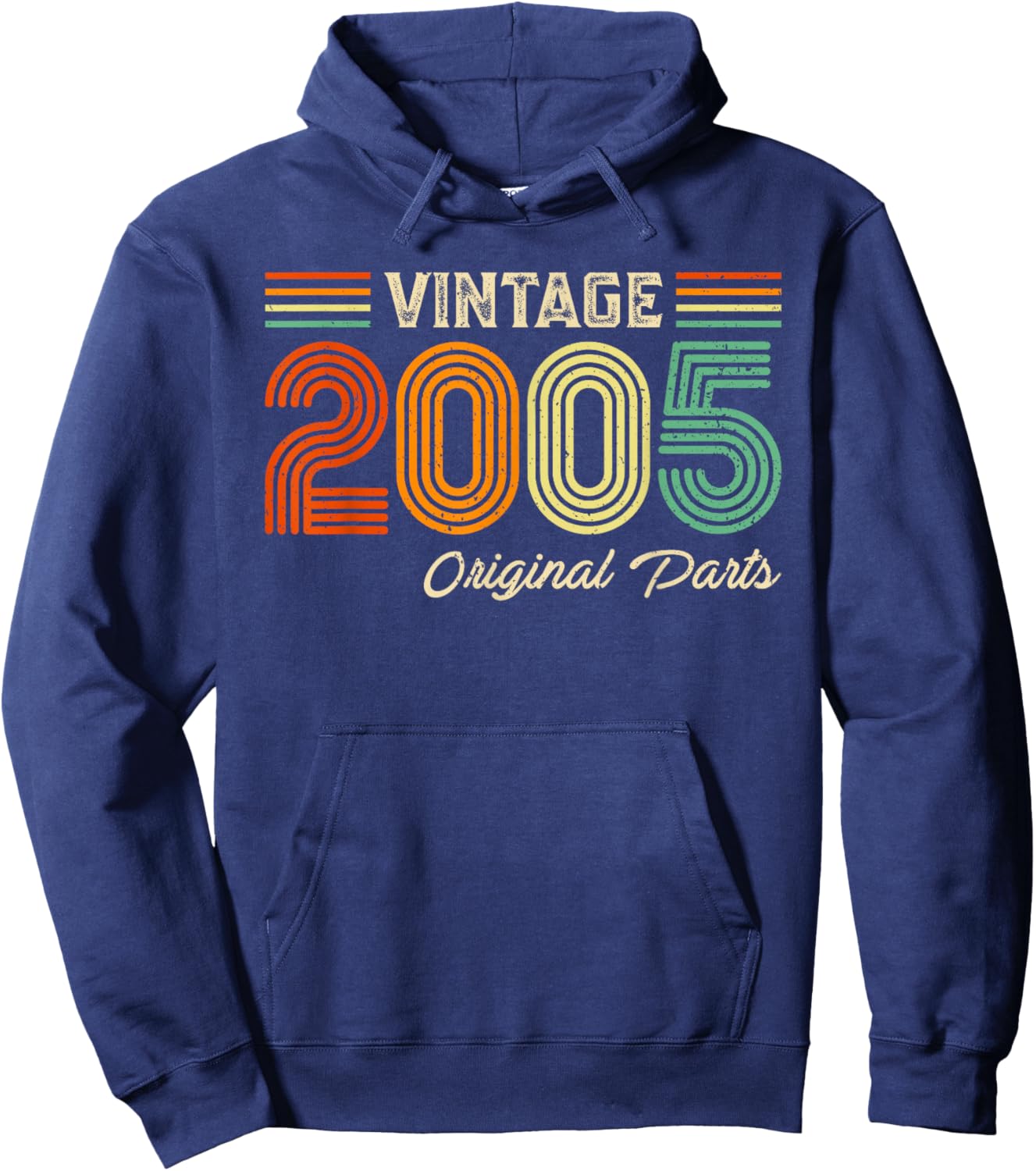 Vintage 2005 Original Parts Birthday 2005 Men Women Vintage Hoodie - Hoodie | Navy