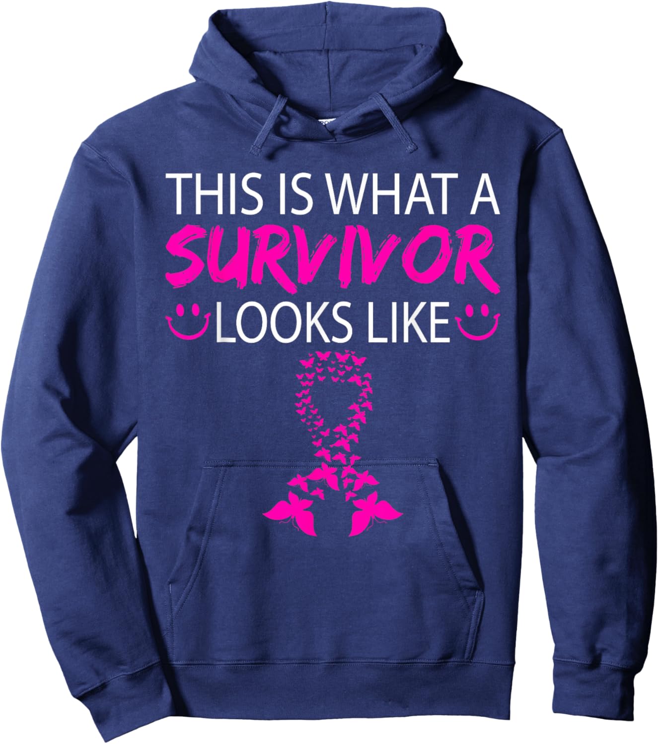 Breast Cancer Awareness Survivor Pink Ribbon Gifts Women Hoodie - Hoodie | Navy