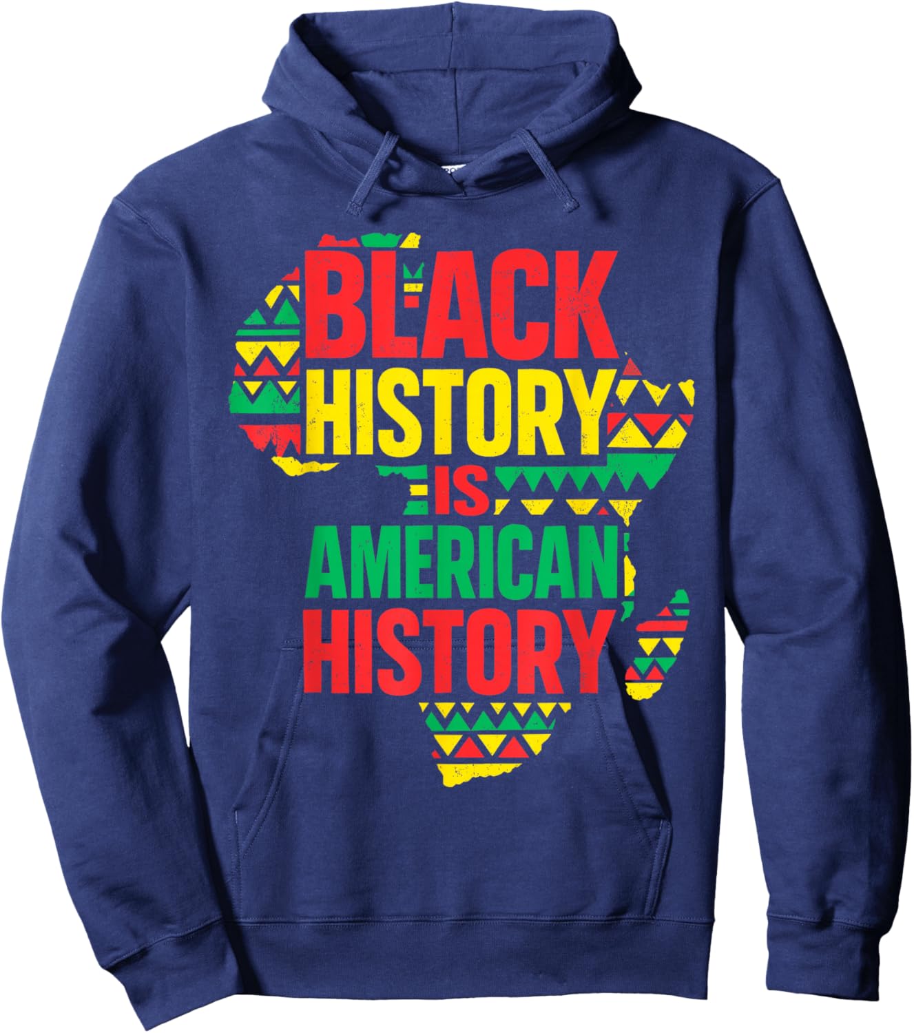 Black History Month Shirt Men Women Afro African Map Pride Hoodie - Hoodie | Navy