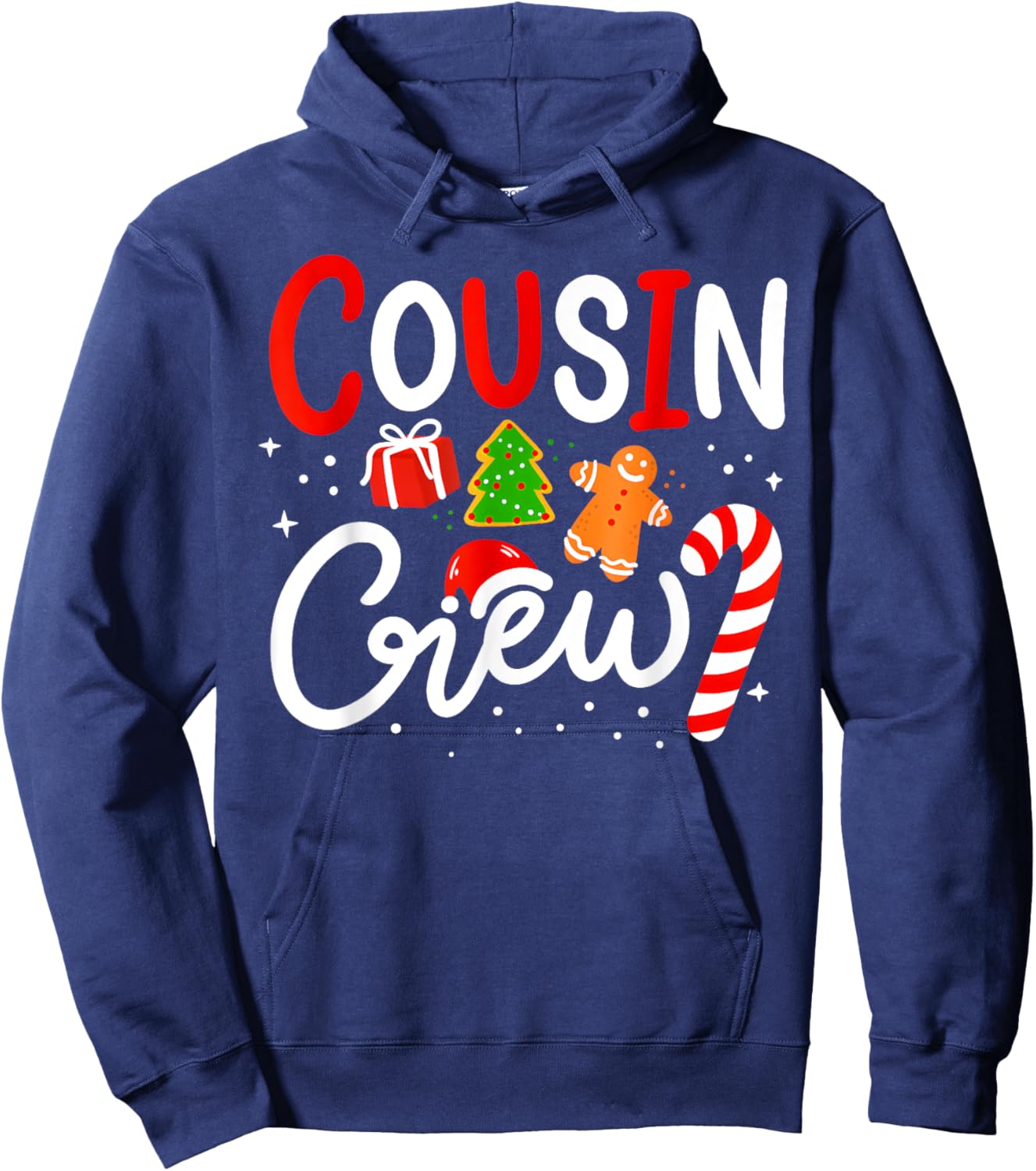 Christmas Cousin Crew Funny Santa Hat Light Kids Men Women Hoodie - Hoodie | Navy