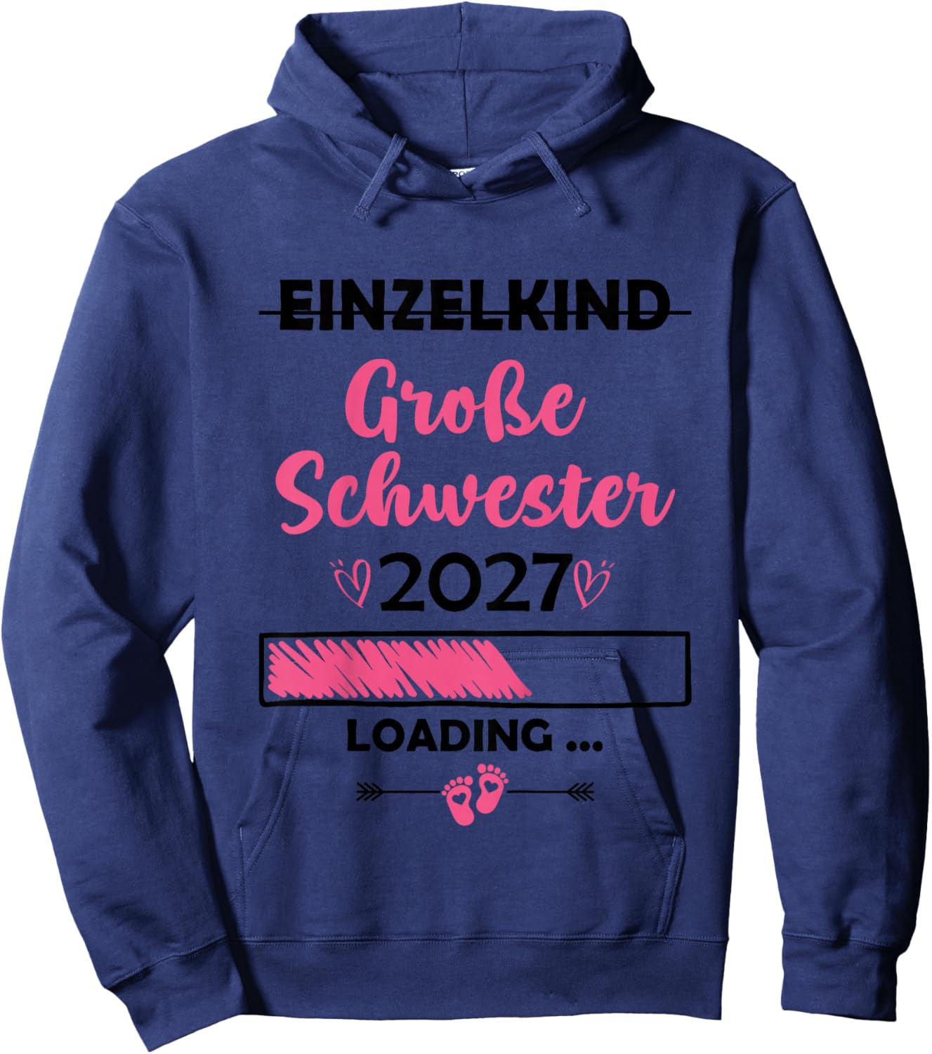 Kinder Ich Werde Große Schwester 2027 Einzelkind Große Schwester Hoodie - Hoodie | Navy