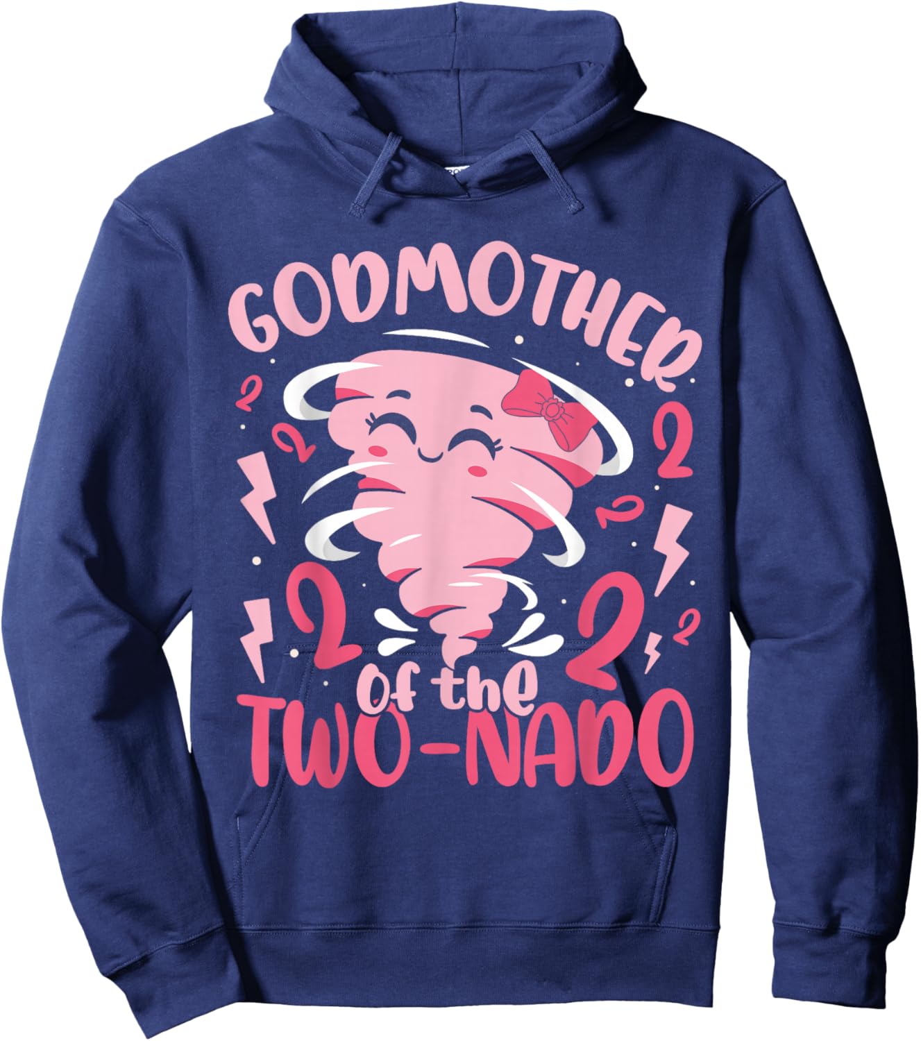 Godmother of The Two-nado Tornado Themed 2nd Birthday Party Hoodie - Hoodie | Navy