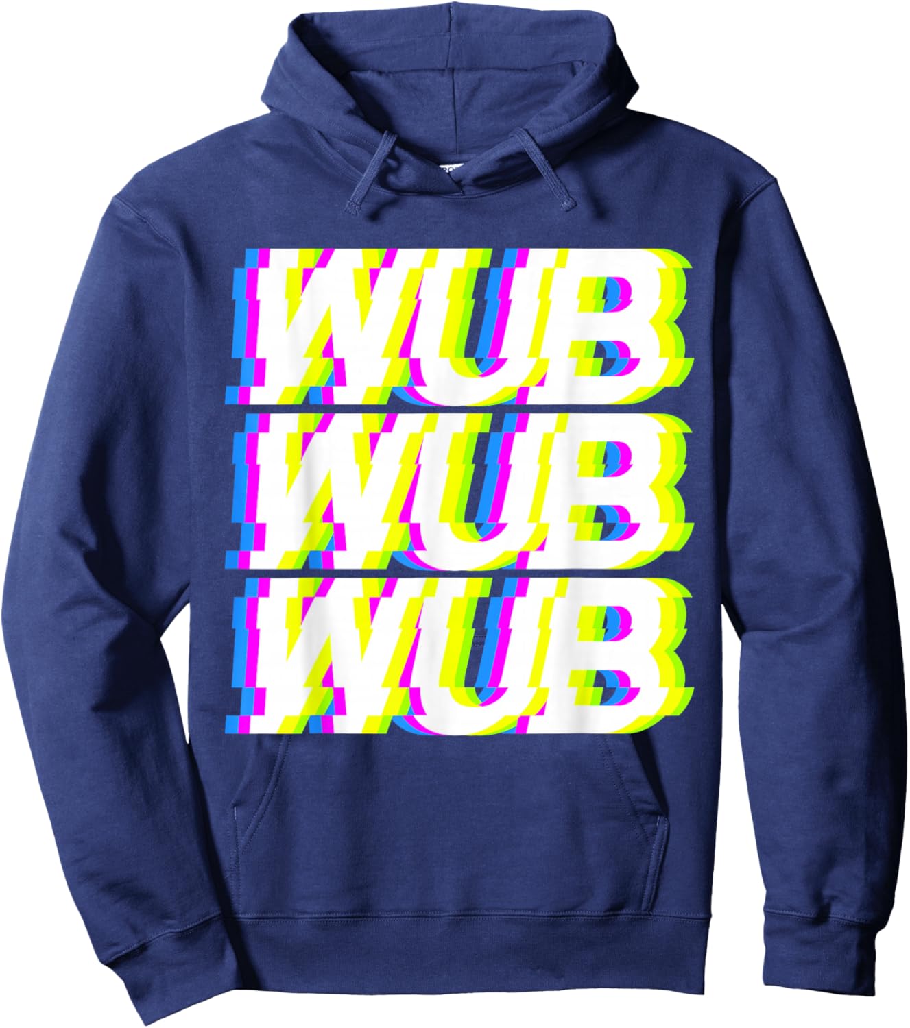Wub Wub Wub Dubstep EDM Techno Rave Music Glitch Retro Hoodie - Hoodie | Navy