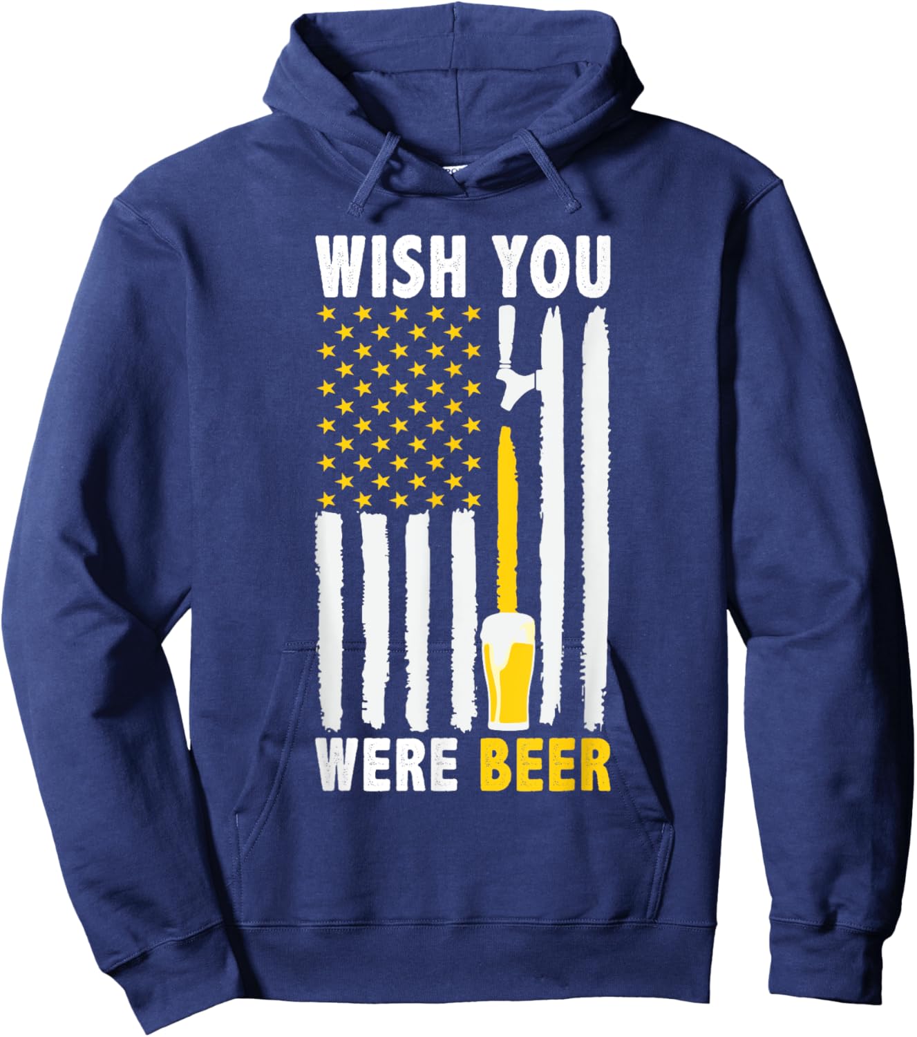 Wish You Were Beer Vintage Craft Beer Home Brewing Brewery Hoodie - Hoodie | Navy
