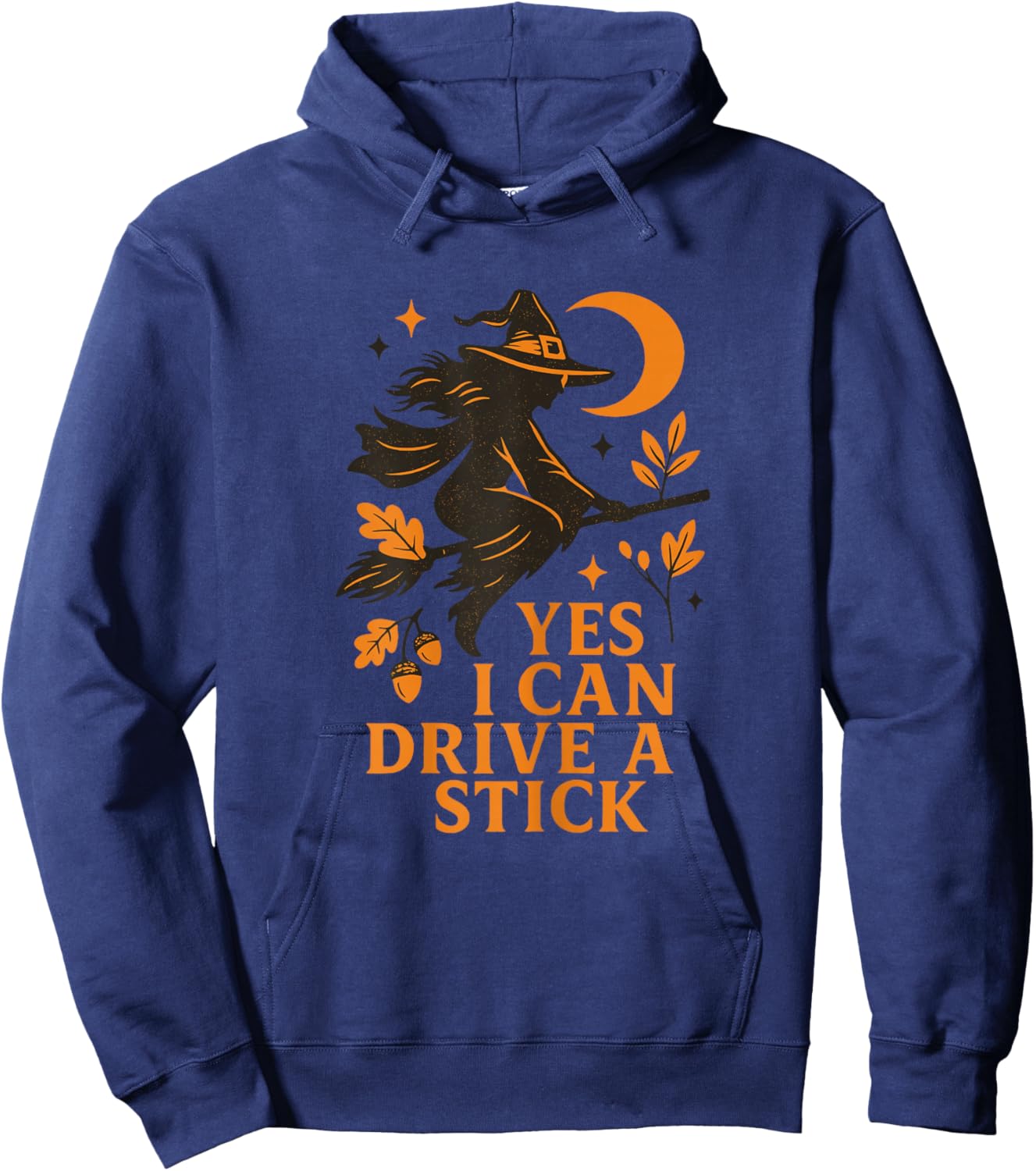 Yes I Can Drive A Stick - Gothic Witch Halloween Women Girls Hoodie - Hoodie | Navy