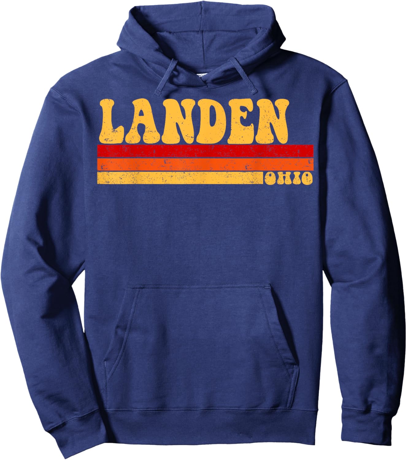 LANDEN Ohio City Vintage Roots Retro Design 70s 80s Hoodie - Hoodie | Navy
