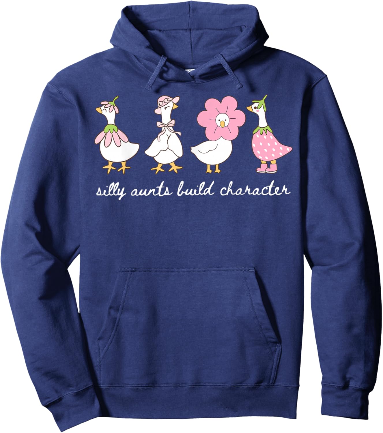 Silly Aunt Build Character Auntie Goose Funny Aunt Women Hoodie - Hoodie | Navy