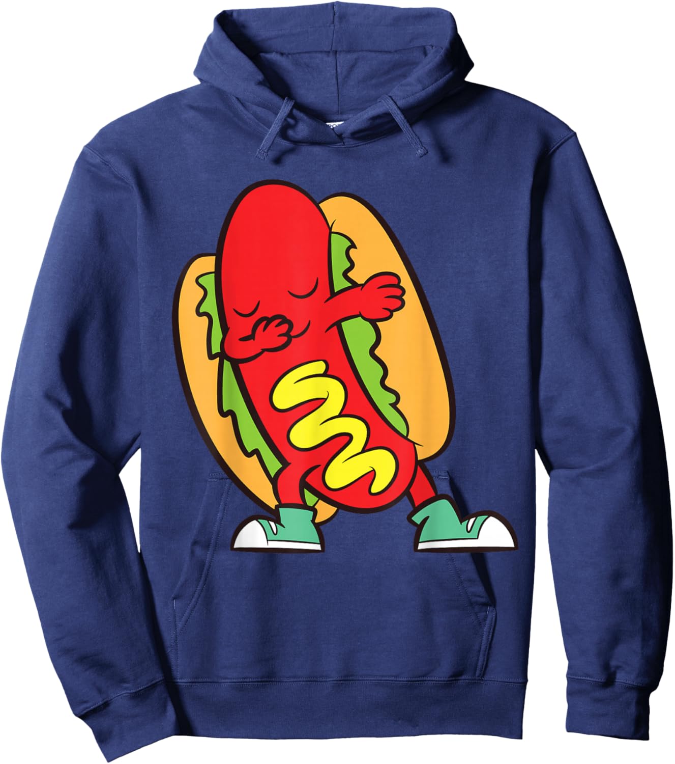Dabbing Hotdog Cute Dabbing Hot Dog Men Women Girls Kids Hoodie - Hoodie | Navy