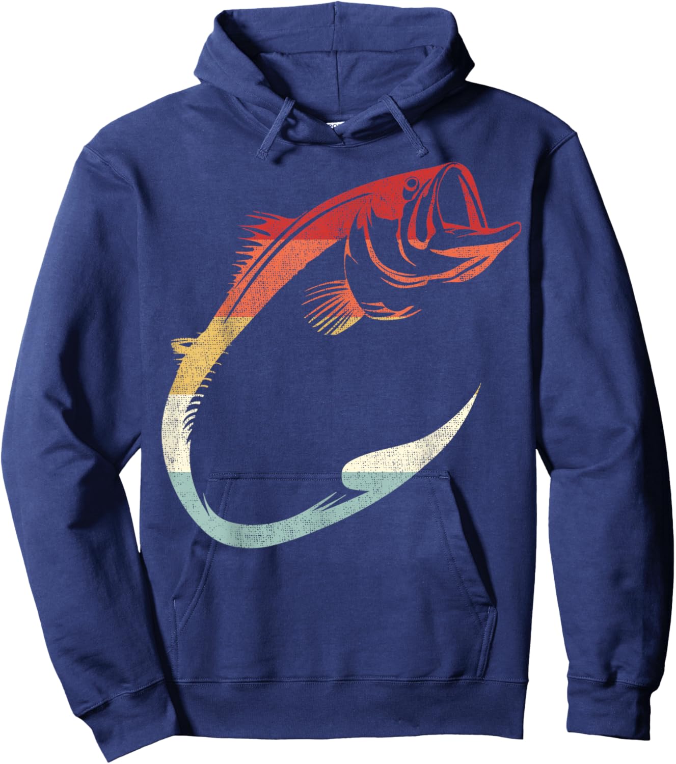 Cool Minimal Fish Hook Art for Fishing Enthusiasts Hoodie - Hoodie | Navy