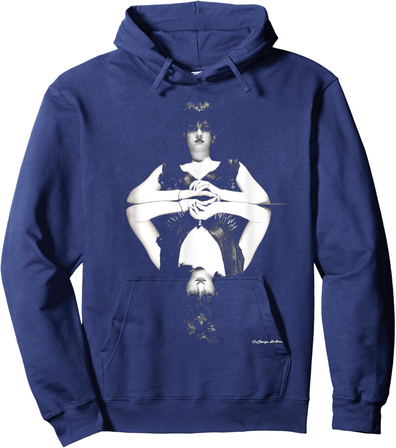 Lydia Lunch Queen Of Siam Outtake B&W By George DuBose Hoodie - Hoodie | Navy