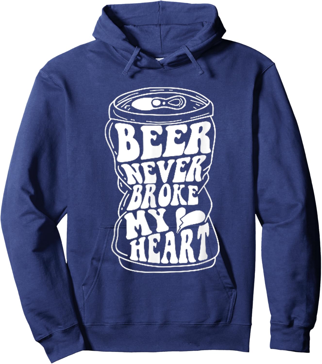 Long Neck Ice Cold Beer Never Broke My Heart Hoodie - Hoodie | Navy