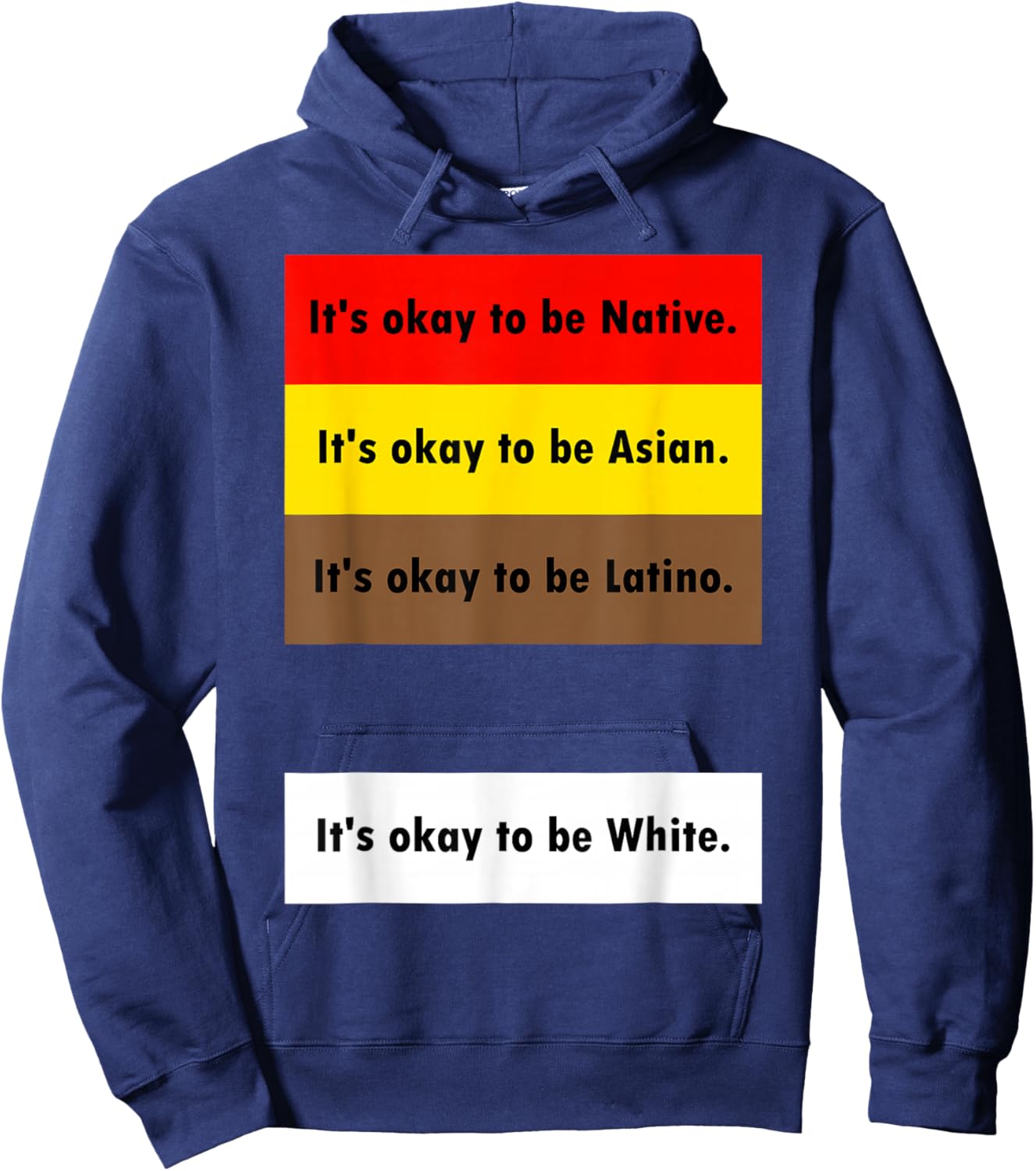 Its Okay to Be Native Asian Black White Women Hoodie - Hoodie | Navy