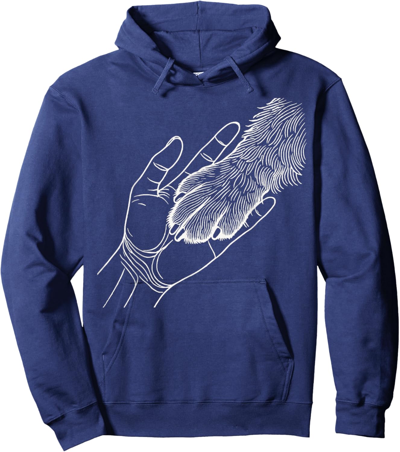 Dog And People Punch Hand Dog Man Friendship Bump Dog's Paw Hoodie - Hoodie | Navy