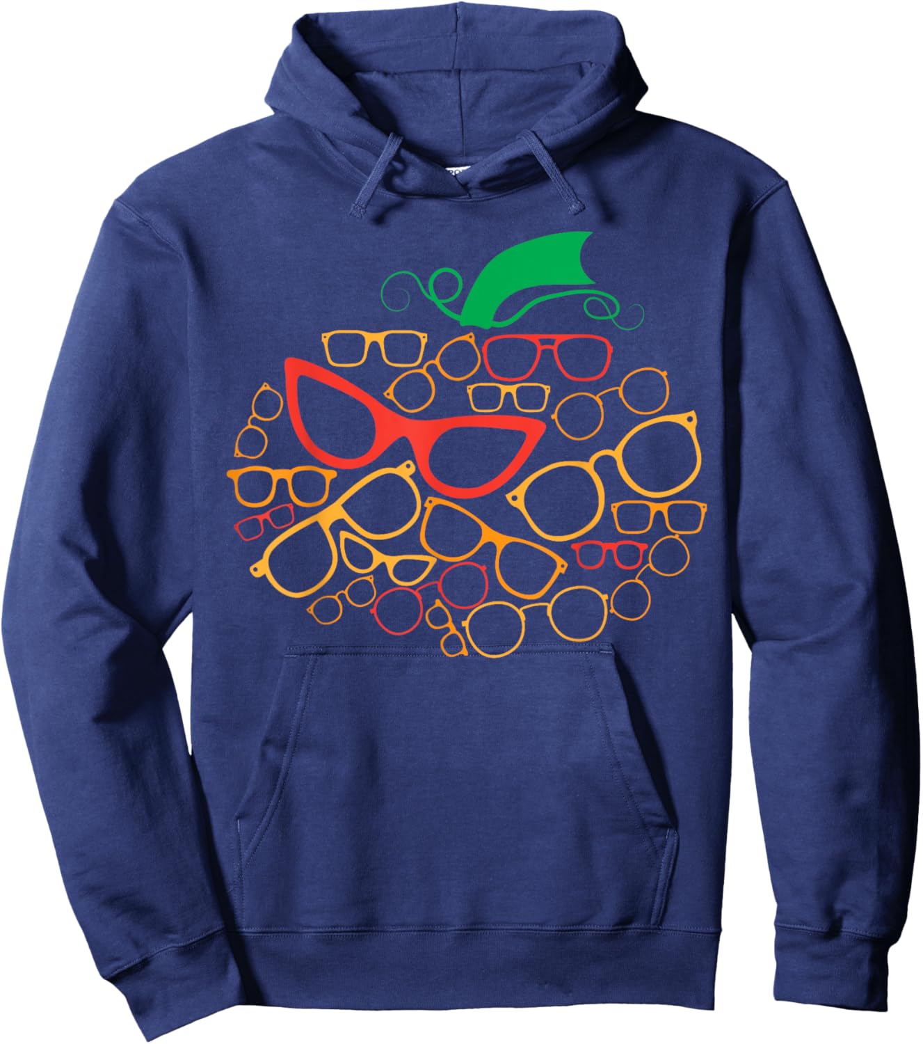 Pumpkin Eye Glasses Optometry Ophthalmologist Optician Hoodie - Hoodie | Navy